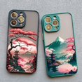 thumbnail image 2 of Funda de teléfono con mapa de paisaje Fuji de montaje estético japonés, cubierta a prueba de golpes para iPhone SE2, 7, 8 Plus, 14, 13, 12, 11 Pro Max, Mini, XR, XS, X, 2 of 4
