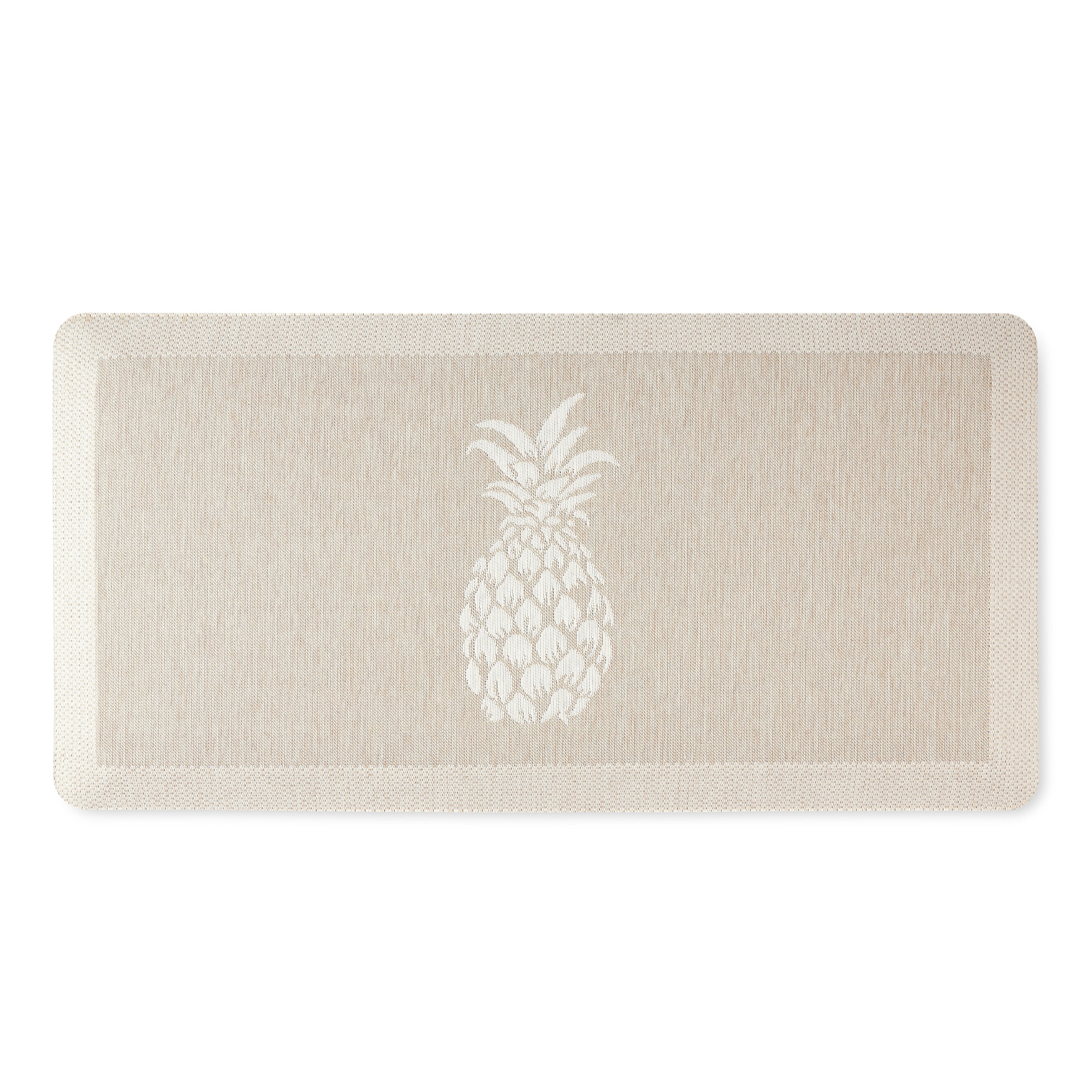 Martha Stewart Aloha Modern Pineapple Anti-Fatigue Air-Infused Kitchen Mat, Coffee Brown, 19.6"x39"