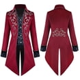 thumbnail image 4 of ZLight Queue-de-Pie Médiévale pour Homme Steampunk Manteau Trench Noir Bleu P, 4 of 6