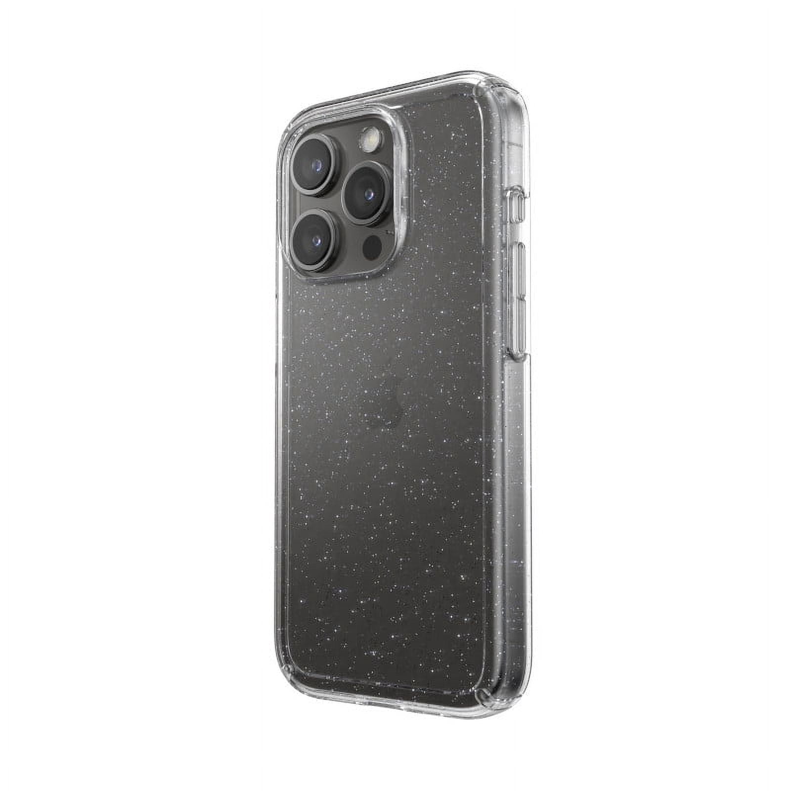 Speck Gemshell with Glitter Case for iPhone 15 Pro in Clear and Platinum Glitter