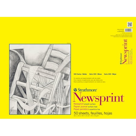 Strathmore Newsprint Paper Pad  300 Series  Smooth  18  x 24   50-Sheets