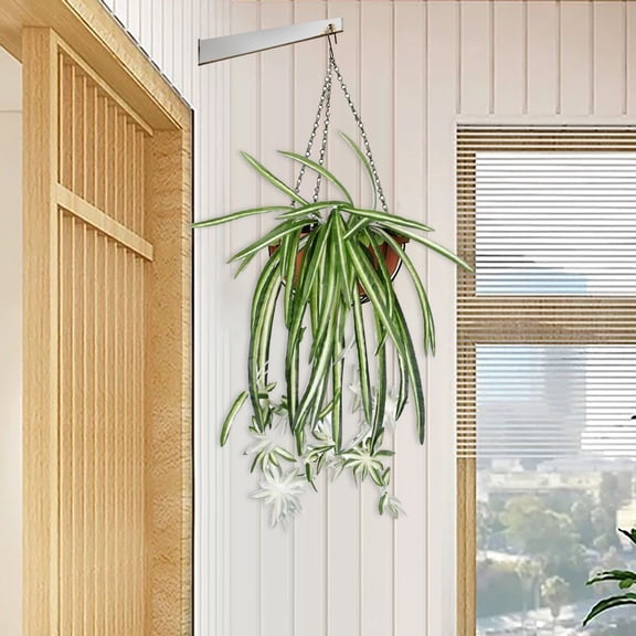 ZFSBZBS Artificial Spider Plants, Fake Hanging Grass with Realistic Silk Leaves, Faux Hanging Plant for Indoor Outdoor Home Office Garden Wall Decor