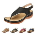 thumbnail image 1 of Sandalias ortopédicas cómodas para mujer, sandalias tipo tanga, sandalias planas informales para la playa, 1 of 4