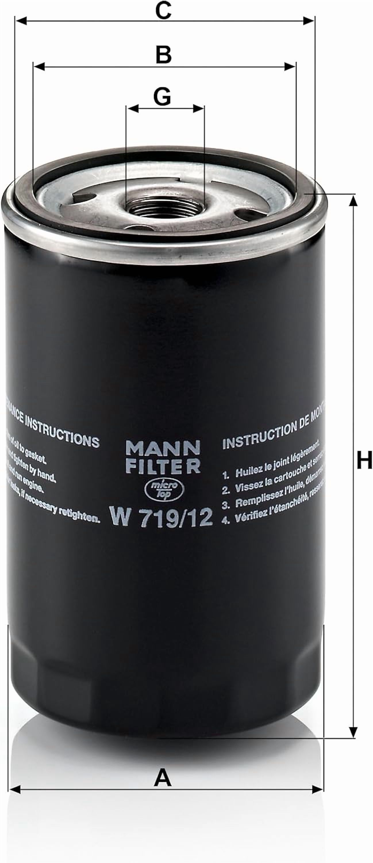 MANN-FILTER W 719/22 Filtro Olio – Qualità Originale Per Auto E Veicoli Commerciali