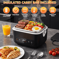 thumbnail image 3 of Heated Lunch Box, 5-Cup Electric Lunch Box for Adults, Rechargeable Heating Lunch Box with Scheduled Heating, Leak-Proof, Bonus Ice Pack & Insulated Bag for Work, Outdoor, Travel, Car, Office, 3 of 10