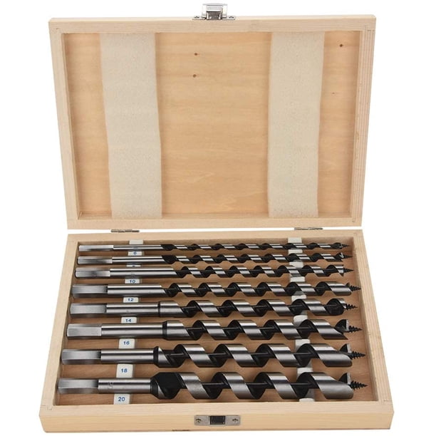 Broca helicoidal para madera HSS, juego de 8 piezas Broca avellanadora de madera helicoidal de acero al carbono con longitud 230 mm Diámetro 6 mm 8 mm 10 mm 12 mm 14 mm 16 mm 18 mm 20 mm JFHHH pequeña