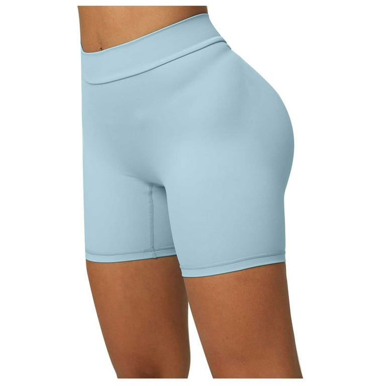 Blue top yoga shorts
