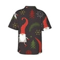 thumbnail image 3 of Balery Cute Christmas Gnomes Print Men's Hawaiian Shirts Short Sleeve Beach Shirt Relaxed Fit Vacation Button Down Shirts-Medium, 3 of 9