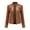 A Gold, variant on Leather Jacket for Women Casual Solid Slim Leather Stand Collar Zip Motorcycle Suit Belt Coat Jacket Coat Tops