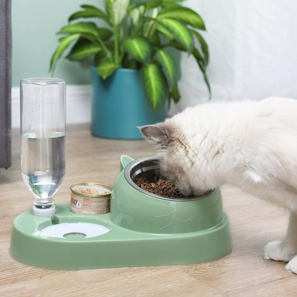 Comedero para mascotas Salvador Dispensador de agua automático y alimentador de alimentos Verde