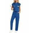 thumbnail image 6 of 2pcs/women's surgical gown set modern version top and drawstring waist pants scrub uniform set, 6 of 7