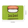 thumbnail image 3 of Xecao Fresh Sushi print Flannel Mat: Non-slip, 16x24in. Ideal for kitchen, bedroom, bath & living room., 3 of 9