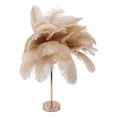 thumbnail image 4 of Lámpara de mesa decorativa con 30 plumas, recargable por USB, control táctil, color camello, 4 of 14