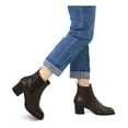 thumbnail image 3 of Pennysue Women Chelsea Boots Dark Brown Female Chunky Heel Ankle Booties 7.5M, 3 of 7