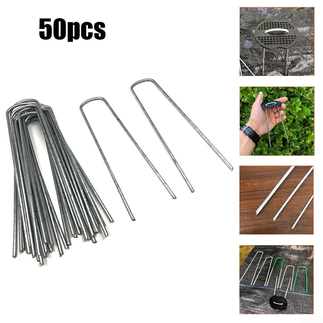 Artificial Grass Galvanized Turf Steel Metal Ground Pegs Pins Staples PACK 100 