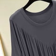 thumbnail image 4 of HAiming Nightgowns for Women Comfy Short Sleeve Loose Smocked Maxi Pajamas Solid Color Casual Scoop Neck Everyday Vacation Sleepwear, 4 of 7