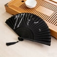 thumbnail image 2 of Linen Folding Fans, Hand Fans for Women Foldable Handheld Portable Chinese Style Crafts for Dancing, Photography Props, Home Decor, 2 of 7