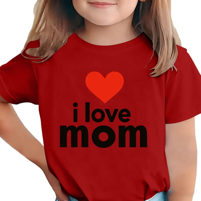 Zpanxa T-Shirts d'Été pour Filles Imprimé de la Fête de l'Indépendance Col Rond Manches Courtes Haut Polyester Spandex 7-8 Ans