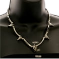 thumbnail image 3 of Mi Amore Statement-Necklace Silver-Tone/Black, 3 of 3