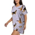 thumbnail image 2 of Bingfone German Shepherd Dog Print Pajamas Sets for Women Soft Short-Sleeved Pjs with Lounge Shorts Two Piece Sleepwear, 2 of 8
