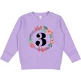 thumbnail image 2 of Inktastic 3rd Birthday Floral Wreath 3 Year Old Girl Toddler Sweatshirt, 2 of 4