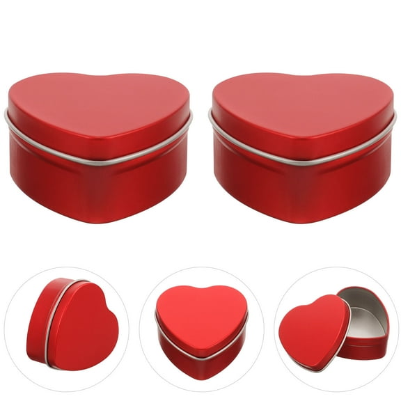 PENIKOKO Heart Shaped Treat Boxes Valentine’s Day Candy Box Red Tinplate 10Pcs 2.4x2.4x1.1in