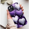 thumbnail image 5 of Purple Heart Textured iPhone Case, Romantic Design, Compatible with iPhone 11/12/13/14/15/16 (Pro Max/Plus), Perfect Valentine's Day Gift for Couples, 5 of 9