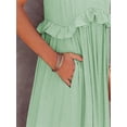 thumbnail image 5 of Anbech Women 2024 Ruffled Pleated Dress Flowy Long Sundress Sleeveless Boho Beach Party Dresses, 5 of 6