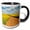 Black/White, variant on 3drose, Washington State, Palouse. Roadway Through Canola Fields., 11oz Two-tone Black Mug