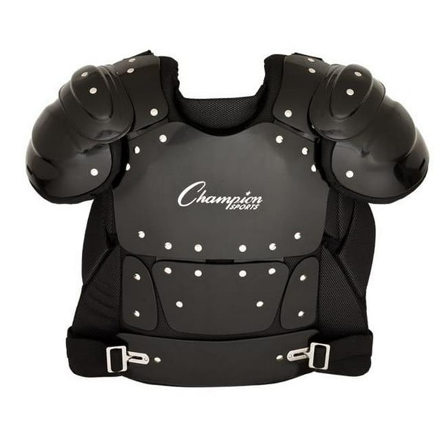 Champion Sports 17 in. Outside Plastic Shield Professional Umpire Chest Protector, Black