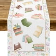 thumbnail image 4 of Artistic Book Table Runner, Elegant Book Table Cloth, Watercolor Book Print Decorative Table Runner For Dining Room Classroom Home Party Layout, 4 of 9