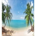 thumbnail image 3 of Ocean Duvet Cover Set, Panoramic View of Tropical Sandy Beach Exotic Vacation Theme Print, Decorative 3 Piece Bedding Set with 2 Pillow Shams, King Size, Pale Brown Turquoise, by Ambesonne, 3 of 3