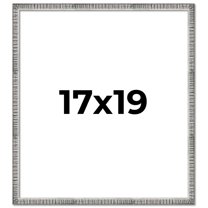 17x19 Frame Silver Grey Distressed Solid Wood Picture Frame | 0.75 Inch Moulding Width | Interior