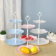 thumbnail image 4 of Piwvid Cupcake Stand, 3-Tier Dessert Plates Mini Cakes Fruit Candy Display Tower Cookie Tray Rack Candy Buffet Holder Plastic Cake Stand for Wedding Home Holiday Birthday (Round), 4 of 7
