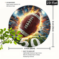 thumbnail image 2 of 2D Flat, Perfect Football Gift for Fans Football-Themed Round Metal Sign - Perfect for Home, Cafe, or Garage Decor Ideal Gift for Sports Fans, Perfect for Room Decor8*8in, 2 of 6