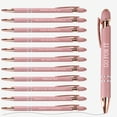 thumbnail image 2 of LNGOOR 12pcs Rose Gold Metal Ballpoint Pen With Colored Touch Screen And Inspirational Quotes  Suitable For Office  Gifts  Study  Black Ink  Refillable, 2 of 7