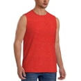 thumbnail image 2 of Easygdp Red Glitter Men's Breathable Tank Tops Sleeveless Sporty T Shirts for Basketball, Mountaineering, Bodybuilding -Large, 2 of 8