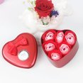 thumbnail image 1 of Regalo de San Valentín para novia, 6 flores de jabón, caja de regalo en forma de corazón, regalo creativo de mano con flores de jabón, 1 of 6