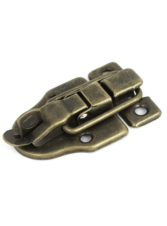 Unique Bargains Cabinet Boxes Metal Toggle Latch Catch Hasp Mounting Lock Bronze Tone with Screws