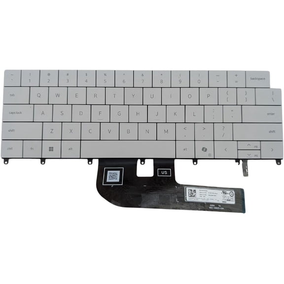 New US White English Backlit Laptop Keyboard (Without palmrest) Replacement for Dell XPS 14 9440 P184G P184G002 P/N: P66PH 0P66PH Light Backlight