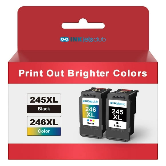 Canon PG-245XL and CL-246 High Yield Black and Tri-Color Compatible Inkjet Cartridges. Works with Canon PIXMA MG2520 MX492 MG2920 IP2820 MG2922 MG2420 MG2522 MG3022 TR4520 Printers.
