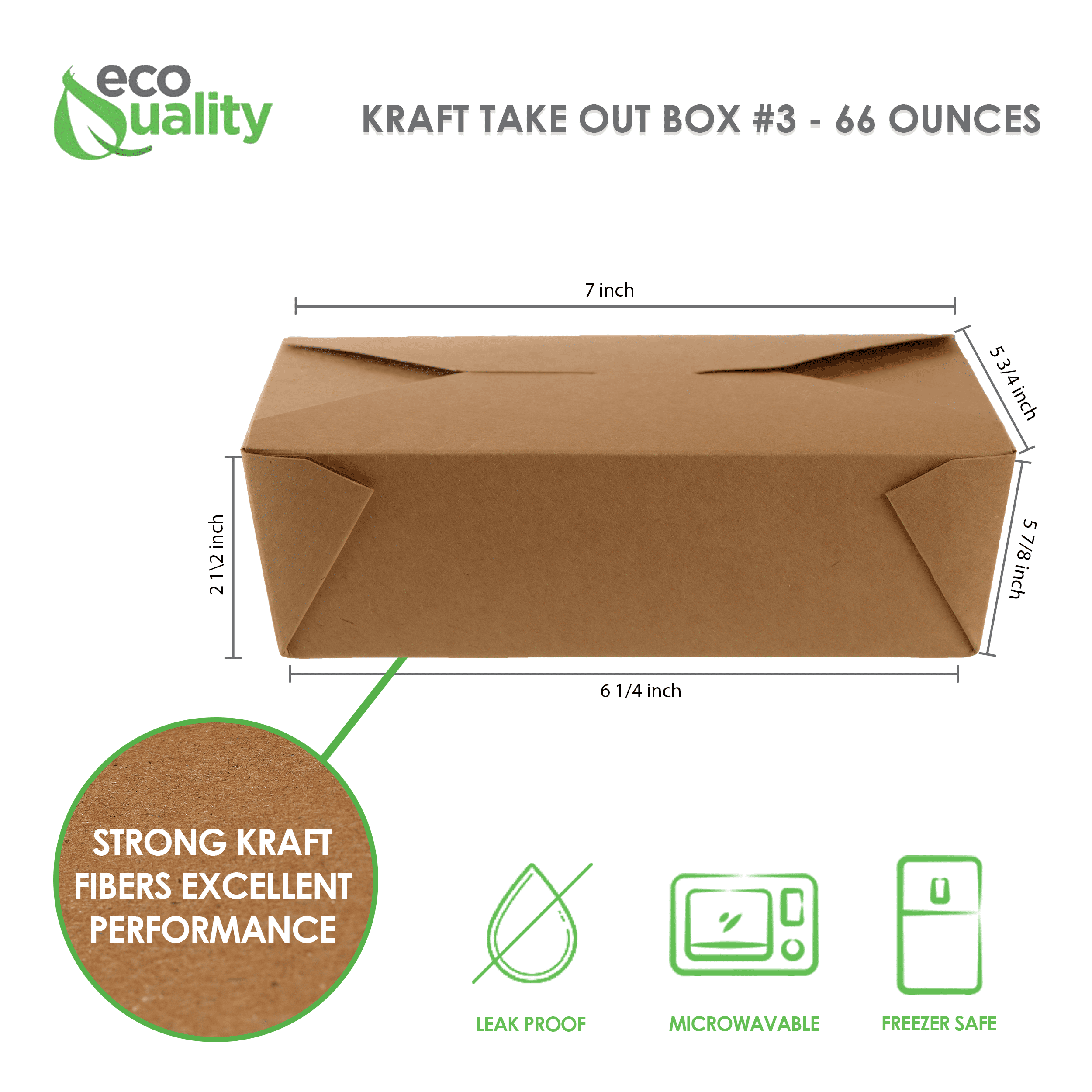 NANAICHE 50 Pack Disposable Take Out Boxes Food Containers Microwavable  Kraft Brown Paper To Go Box