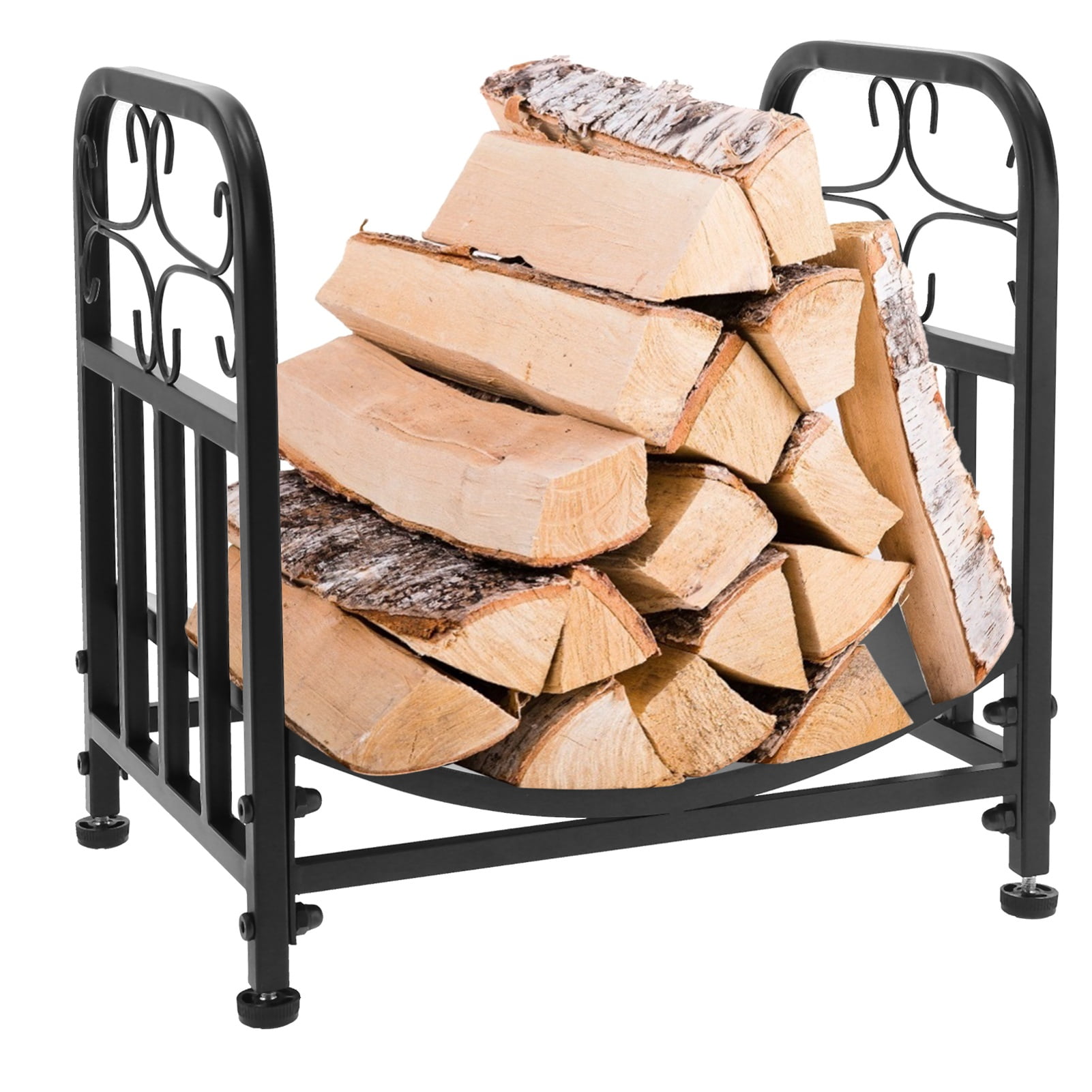 Buy Firewood Storage Holder, Wrought Iron Log Rack, Heavy Duty Fireside Log Bin for