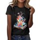 thumbnail image 1 of Blusa de manga corta de verano con cuello redondo para mujer a la moda, camisetas con estampado informal Fridja hjk3425, 1 of 7