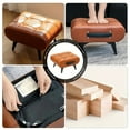 thumbnail image 5 of 1pc Oil Wax Leather Low Stools, Footstools, Leather Padded Footstools, Stylish & Versatile For Sofa End, Shoe Changing Stools For Living Rooms,  Foyers, Entrance, Bedroom, Home Decor Furniture, 5 of 14