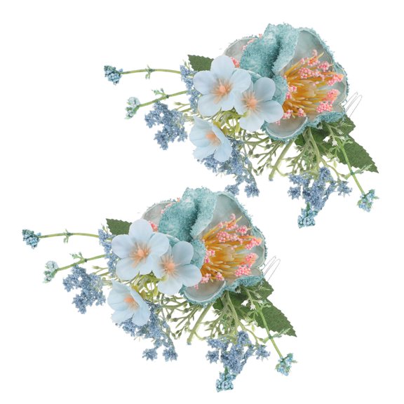 OUNONA 2Pcs Tropical Fabric Flower Hair Clip Hawaiian Hibiscus Hairpin for Bridal Updos and Summer Events