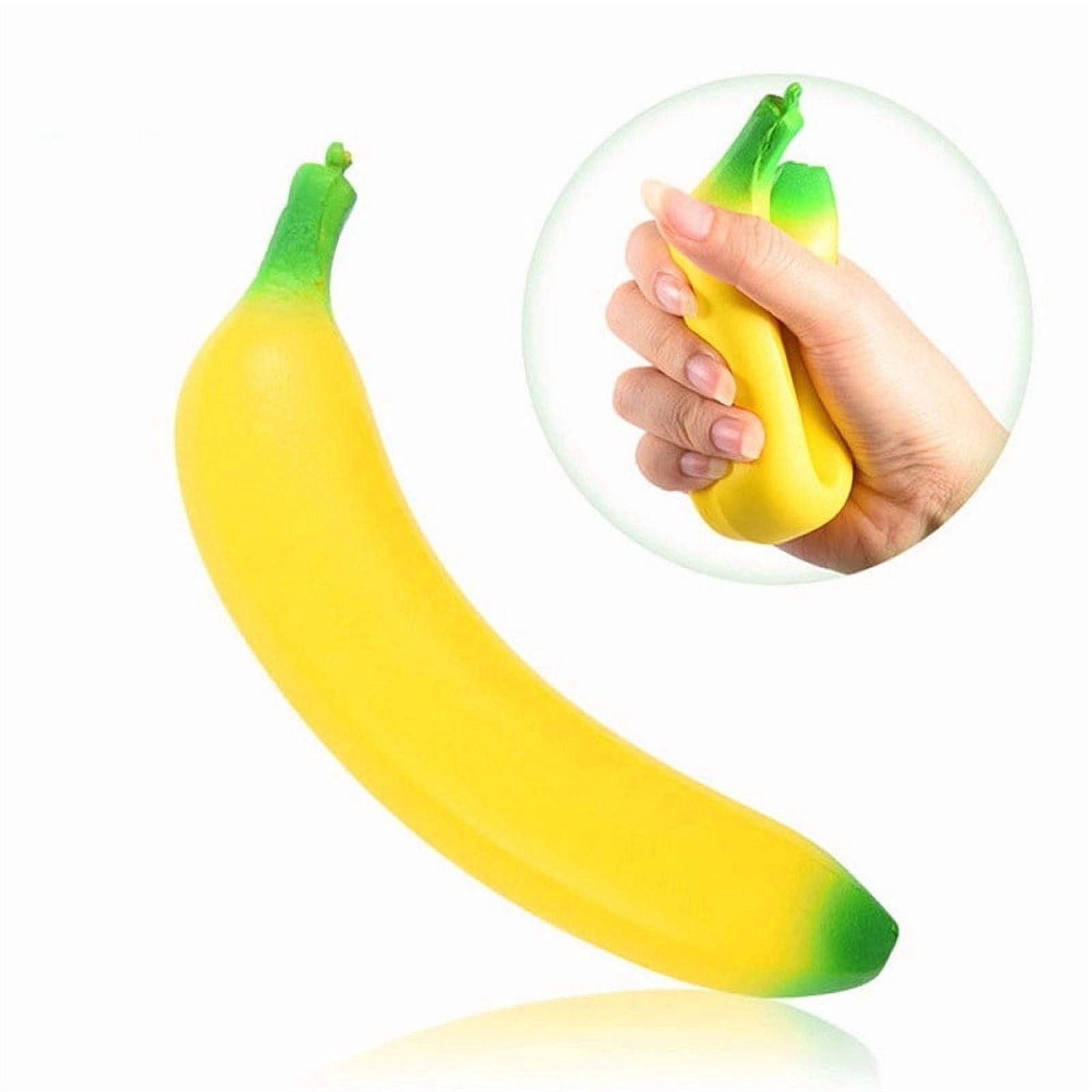 HCBY 12 Pack Slow Rising Banana Stress Ball, 6.9in Simulated Flour Banana Squeeze Toy, Super Slow Return Soft Pinch Relief, Cute Fidget for Adults Kids Anxiety Release