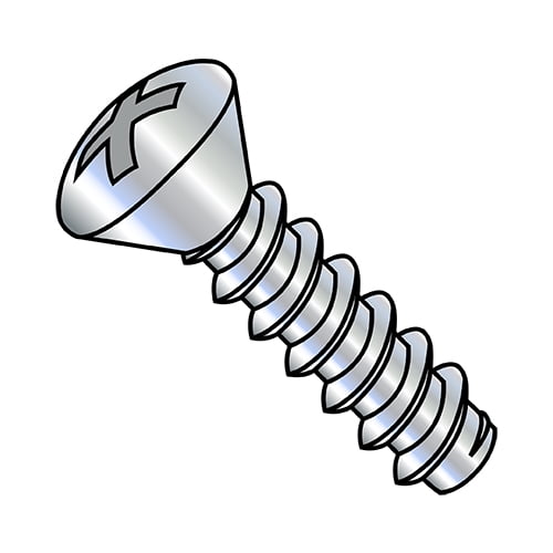 6-20X3/8 Phillips Oval Self Tapping Screw Type B Fully Threaded Zinc (Pack Qty 10,000) BC-0606BPO