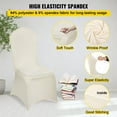 thumbnail image 5 of KFFKFF 100PCS Beige Spandex Stretchable Folding Solid Chair Covers, Foldable Wedding Banquet Decorations Slipcovers for Nuptials, Festive Occasions, 5 of 9