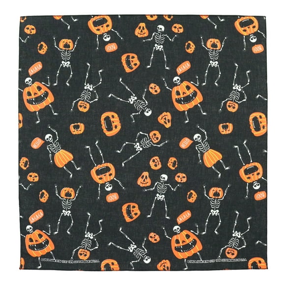 CTM Bandana Imprimé Squelettes et Citrouilles Phosphorescents pour Halloween